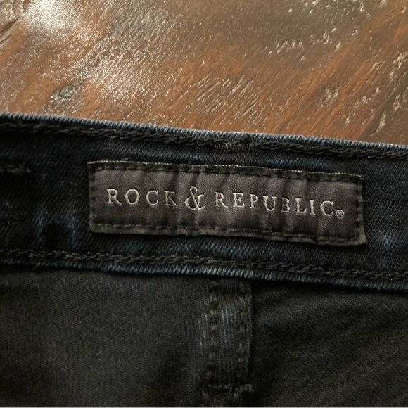 Black Jeans Rock and Republic Skinny Distressed Size 2 - Picture 4 of 10